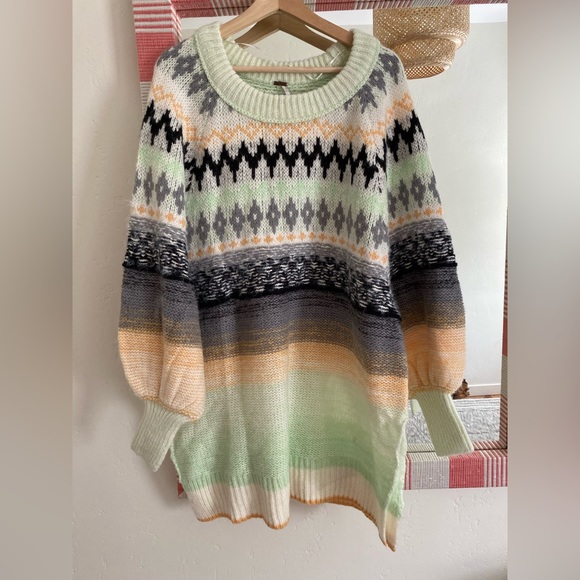 New Free People✨Frozen Forest Oversized Tunic Knit Sweater - Picture 2 of 6